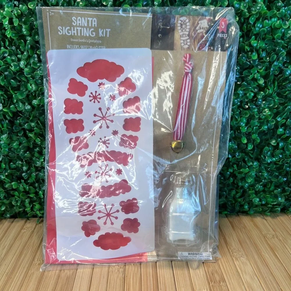 New Target Bullseye Christmas Santa Sighting Kit Boot Stencil Glitter Bell NWT